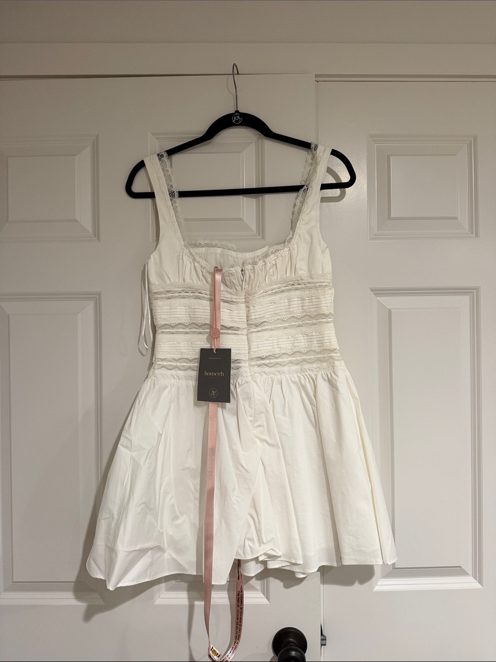House of CB White Mini Dress with Lace Corset Bodice - Picture 6 of 10